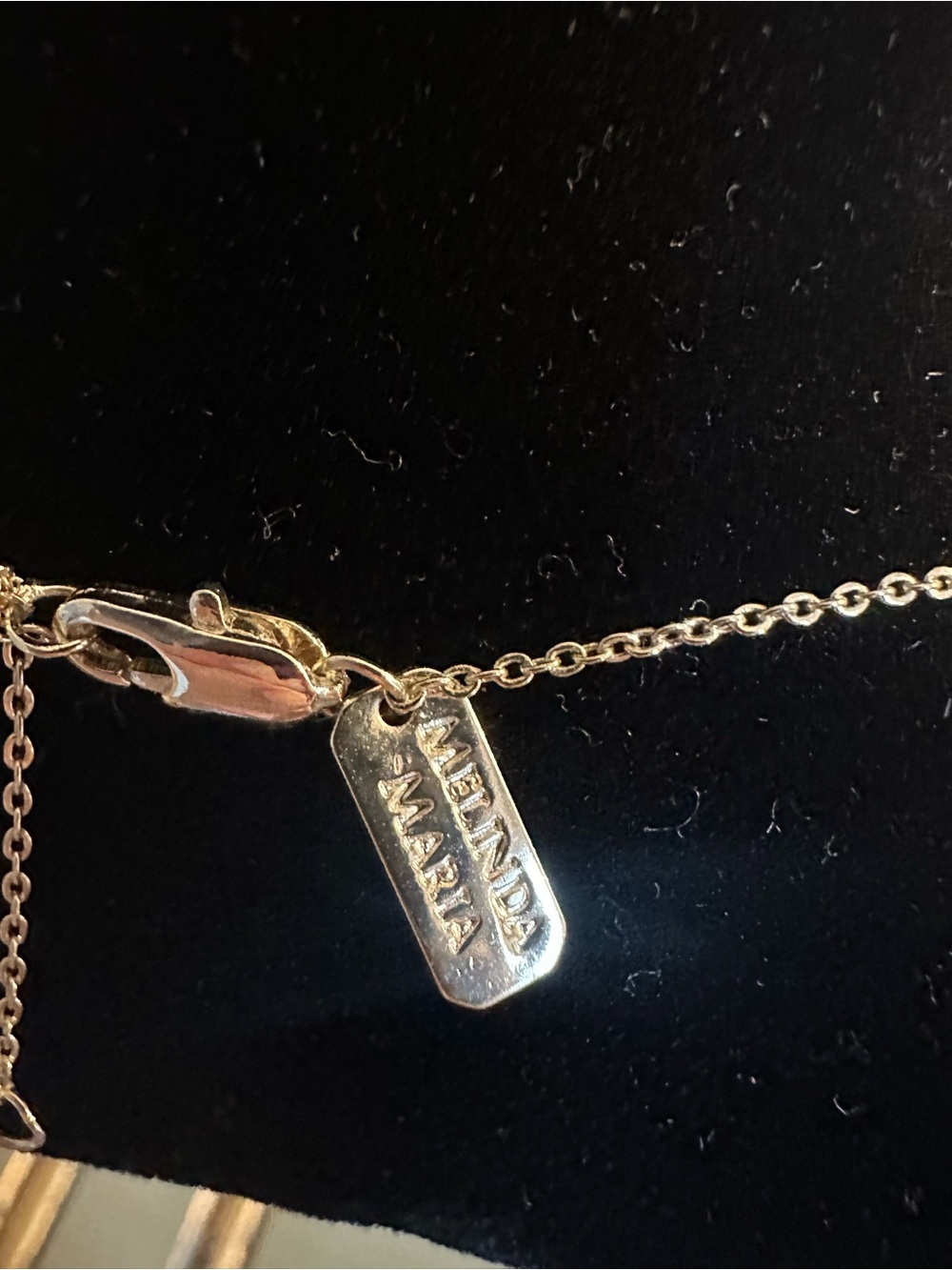 Melinda Maria Gold Necklace with Sapphire-Blue Teardrops - Picture 2 of 2